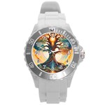 Tree Cosmic Spiritual Meditation Round Plastic Sport Watch (L)