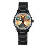 Tree Cosmic Spiritual Meditation Stainless Steel Round Watch