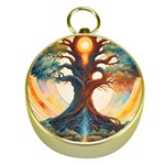 Tree Cosmic Spiritual Meditation Gold Compasses