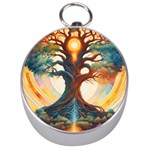 Tree Cosmic Spiritual Meditation Silver Compasses