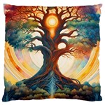 Tree Cosmic Spiritual Meditation Large Premium Plush Fleece Cushion Case (Two Sides)