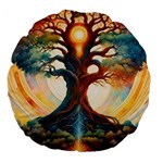 Tree Cosmic Spiritual Meditation Large 18  Premium Flano Round Cushions