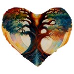 Tree Cosmic Spiritual Meditation Large 19  Premium Flano Heart Shape Cushions