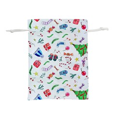 New Year Christmas Winter Pattern Lightweight Drawstring Pouch (S) from ArtsNow.com Back