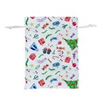 New Year Christmas Winter Pattern Lightweight Drawstring Pouch (M)