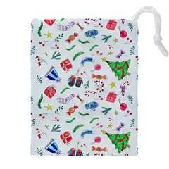 New Year Christmas Winter Pattern Drawstring Pouch (4XL) from ArtsNow.com Front