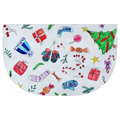 New Year Christmas Winter Pattern Make Up Case (Medium) from ArtsNow.com Side Left