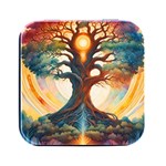 Tree Cosmic Spiritual Meditation Square Metal Box (Black)