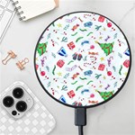 New Year Christmas Winter Pattern Wireless Fast Charger(Black)