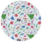 New Year Christmas Winter Pattern Round Trivet