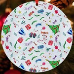 New Year Christmas Winter Pattern UV Print Acrylic Ornament Round