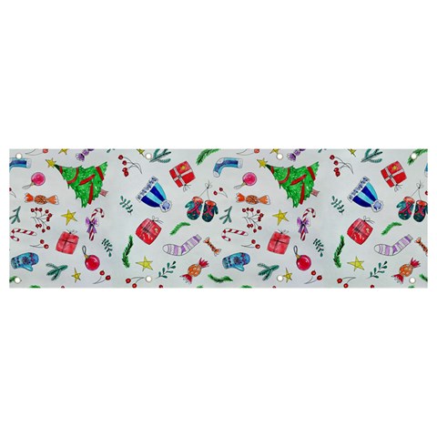 New Year Christmas Winter Pattern Banner and Sign 9  x 3  from ArtsNow.com Front