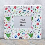 New Year Christmas Winter Pattern White Wall Photo Frame 5  x 7 