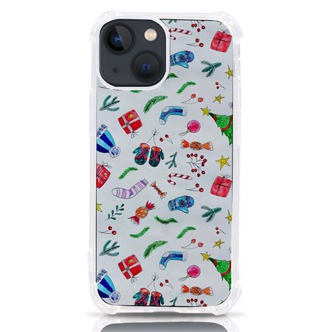 New Year Christmas Winter Pattern iPhone 13 mini TPU UV Print Case from ArtsNow.com Front