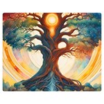 Tree Cosmic Spiritual Meditation Premium Plush Fleece Blanket (Medium)