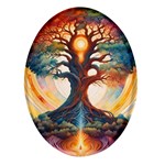 Tree Cosmic Spiritual Meditation Oval Glass Fridge Magnet (4 pack)