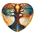 Tree Cosmic Spiritual Meditation Heart Glass Fridge Magnet (4 pack)