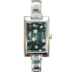 Snowflakes Winter Snow Rectangle Italian Charm Watch