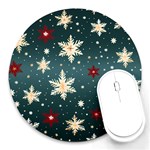 Snowflakes Winter Snow Round Mousepad