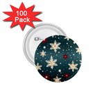 Snowflakes Winter Snow 1.75  Buttons (100 pack) 