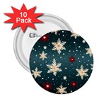 Snowflakes Winter Snow 2.25  Buttons (10 pack) 