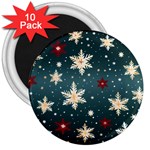 Snowflakes Winter Snow 3  Magnets (10 pack) 