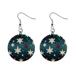 Snowflakes Winter Snow Mini Button Earrings