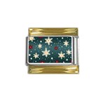 Snowflakes Winter Snow Gold Trim Italian Charm (9mm)
