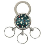 Snowflakes Winter Snow 3-Ring Key Chain
