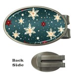 Snowflakes Winter Snow Money Clips (Oval) 