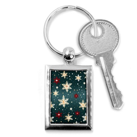 Snowflakes Winter Snow Key Chain (Rectangle) from ArtsNow.com Front