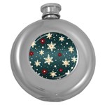Snowflakes Winter Snow Round Hip Flask (5 oz)