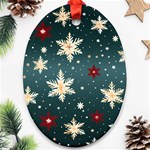 Snowflakes Winter Snow Oval Ornament (Two Sides)
