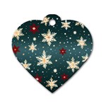 Snowflakes Winter Snow Dog Tag Heart (One Side)