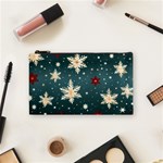 Snowflakes Winter Snow Cosmetic Bag (Small)