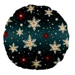 Snowflakes Winter Snow Large 18  Premium Round Cushions
