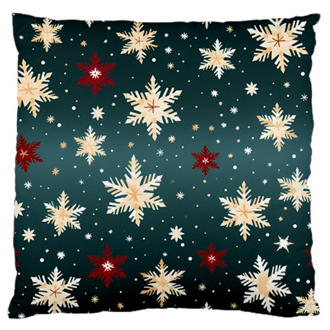 Snowflakes Winter Snow Large Premium Plush Fleece Cushion Case (One Side) from ArtsNow.com Front