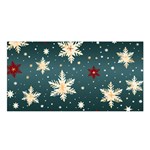 Snowflakes Winter Snow Satin Shawl 45  x 80 