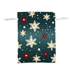 Snowflakes Winter Snow Lightweight Drawstring Pouch (M)