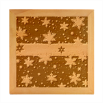 Snowflakes Winter Snow Wood Photo Frame Cube