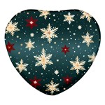 Snowflakes Winter Snow Heart Glass Fridge Magnet (4 pack)