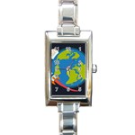 Spaceship Design Rectangle Italian Charm Watch