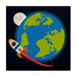 Spaceship Design Tile Coaster