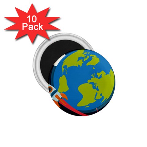 Spaceship Design 1.75  Magnets (10 pack)  from ArtsNow.com Front