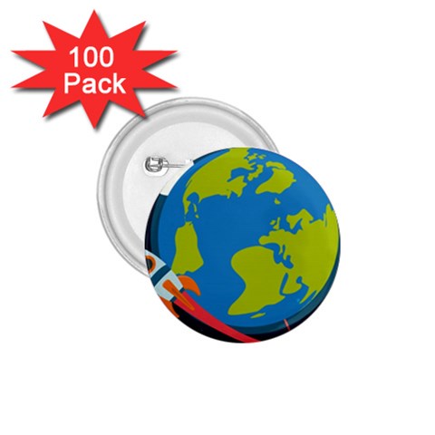 Spaceship Design 1.75  Buttons (100 pack)  from ArtsNow.com Front