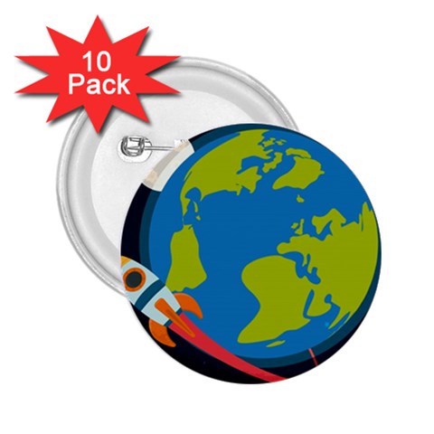 Spaceship Design 2.25  Buttons (10 pack)  from ArtsNow.com Front