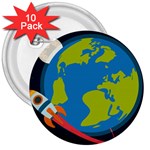 Spaceship Design 3  Buttons (10 pack) 