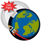 Spaceship Design 3  Buttons (100 pack) 