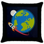 Spaceship Design Throw Pillow Case (Black)