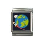Spaceship Design Italian Charm (13mm)
